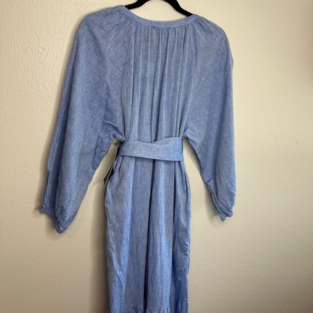 Tuckernuck Chambray Lyles Dress Blue Cotton Maxi Linen Size XL NWT - Picture 11 of 11